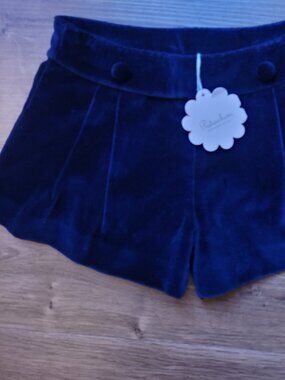 Patachou  navy velvet girls shorts sz 2t nwt